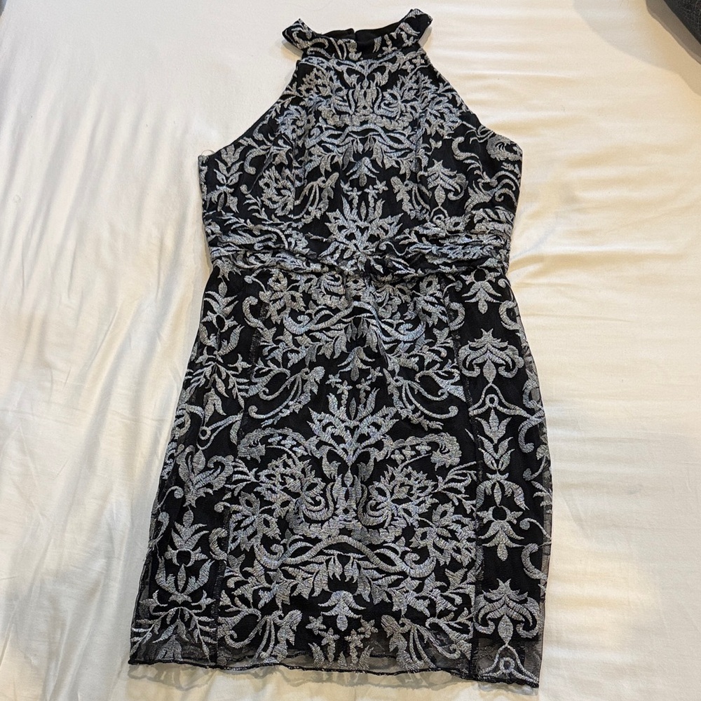 Windsor Black and Silver short Dress